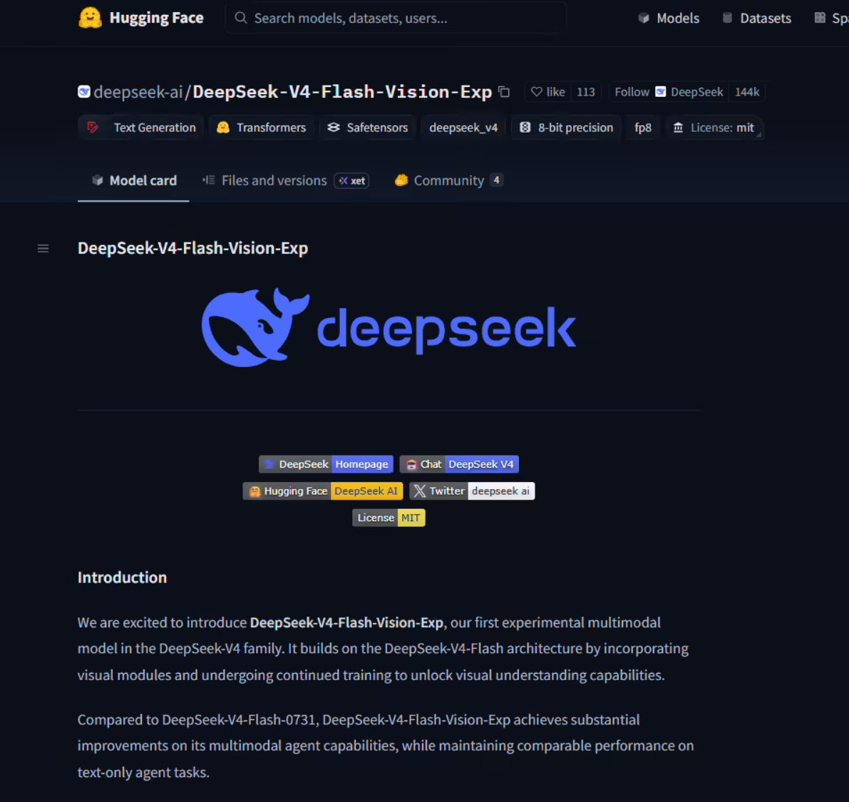 DeepSeek V4首款原生多模态模型开源：MIT协议放权重，视觉Agent能力逼近Opus 4.8