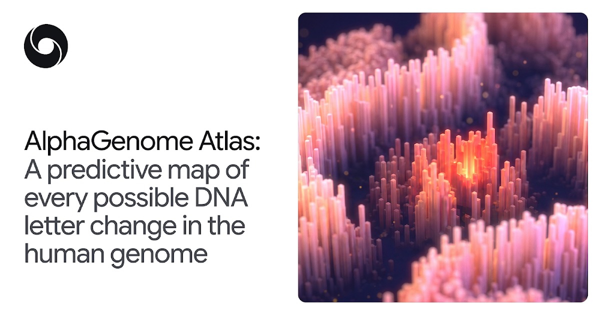 谷歌 DeepMind 上线 AlphaGenome Atlas：覆盖人类基因组 90 亿种变异预测，向学术界免费开放