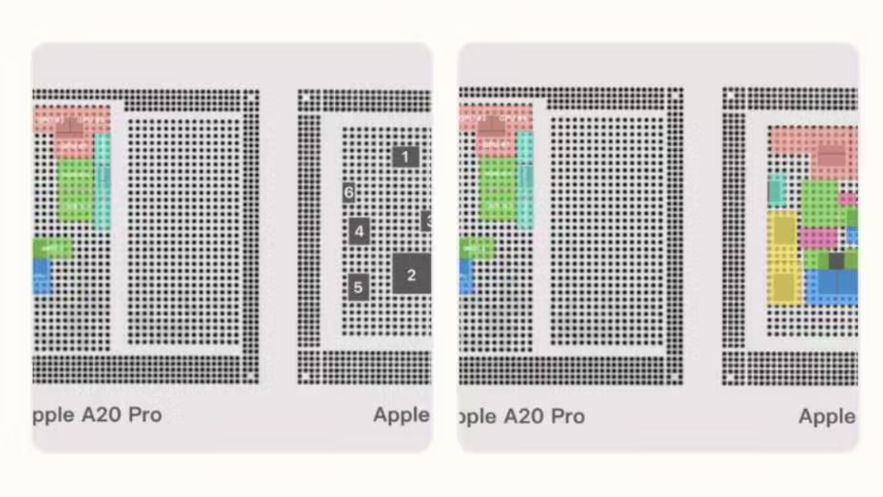 iPhone 18 标准版 A20 芯片焊点图曝光：或仍是 5 核 GPU