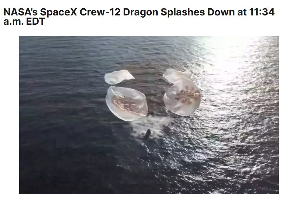 SpaceX 龙飞船 Crew 12 溅落：四名宇航员在轨 235 天后返回